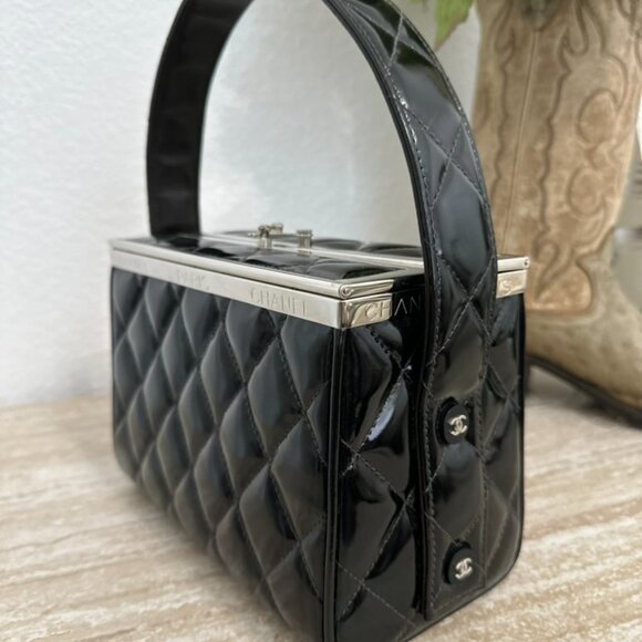 Chanel Patent Vanity Case  Top Handle - Picture 3 of 10